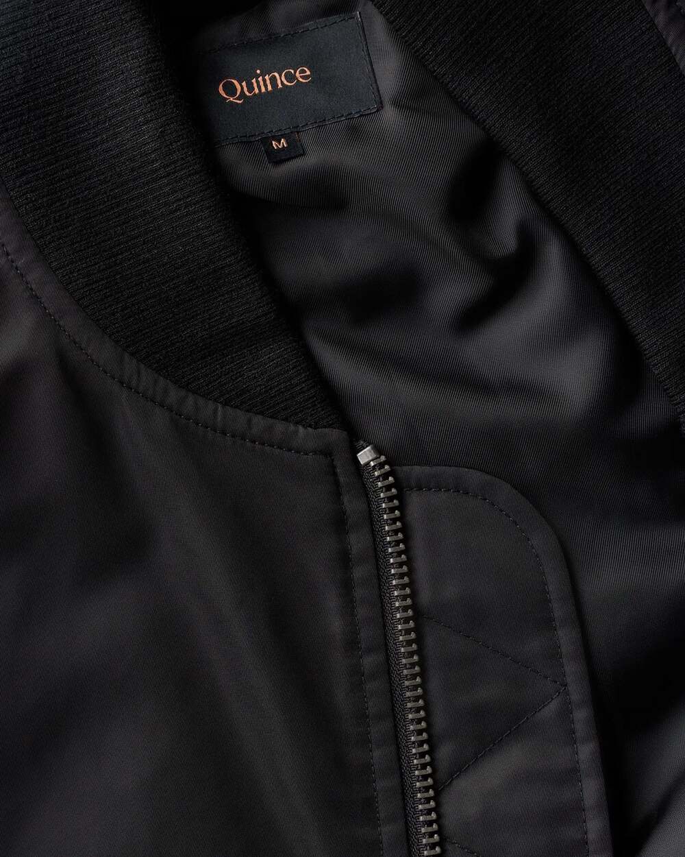 Quince 100% Recycled Nylon Bomber Jacket Black Size M - Picture 7 of 9